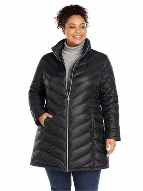 Calvin Klein Packable Premium DucK Down Puffer Plus Size Jacket Black 2X